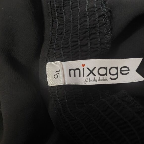 MIXAGE Blouse Lady Size L See Through Black - Picture 9 of 11